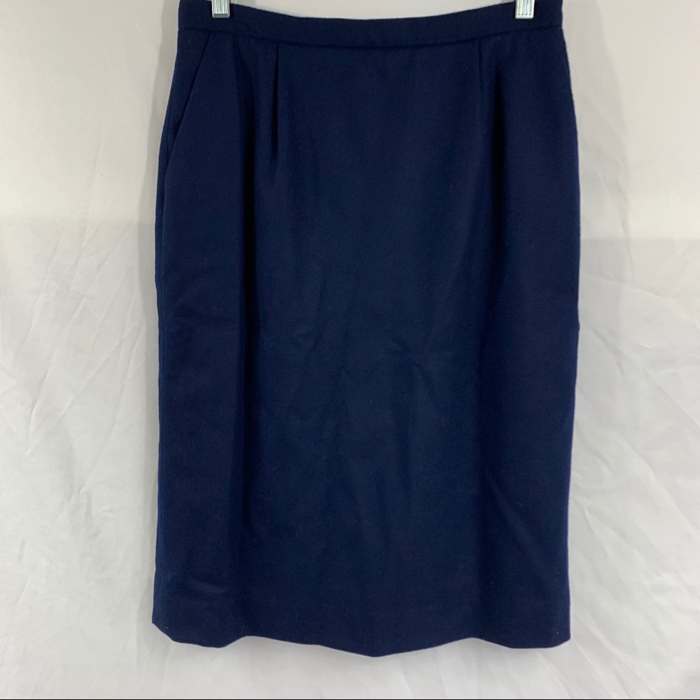 Pendleton Vintage Navy Blue Wool Pencil Skirt